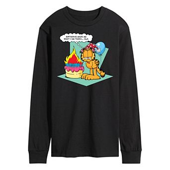 Men's Garfield Birthdays Make Me Old Long Sleeve Graphic Tee