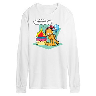 Men's Garfield Birthdays Make Me Old Long Sleeve Graphic Tee