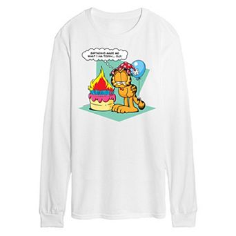 Men's Garfield Birthdays Make Me Old Long Sleeve Graphic Tee