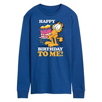 Men's Garfield Happy Birthday To Me Long Sleeve Graphic Tee