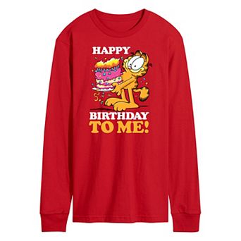 Men's Garfield Happy Birthday To Me Long Sleeve Graphic Tee