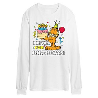 Men's Garfield Life For Birthdays Long Sleeve Graphic Tee