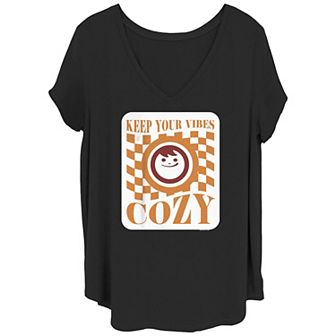 Juniors' Plus Size Maruchan Keep Your Vibes Cozy Graphic Tee
