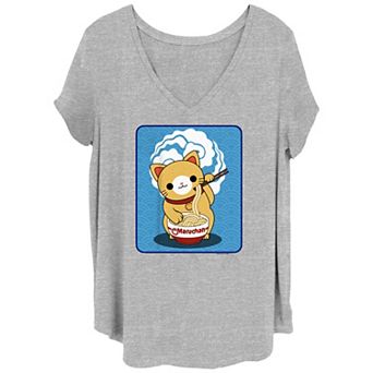 Juniors' Plus Size Maruchan Kitty Munch Throw Figure Graphic Tee