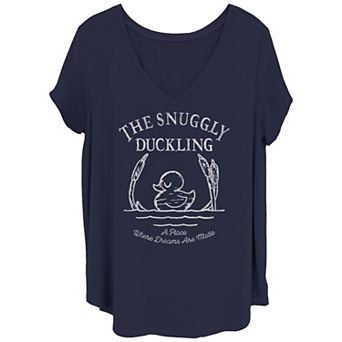 Disney's Tangled Juniors' Plus Size The Snuggly Duckling Where Dreams Are Made V-Neck Graphic Tee