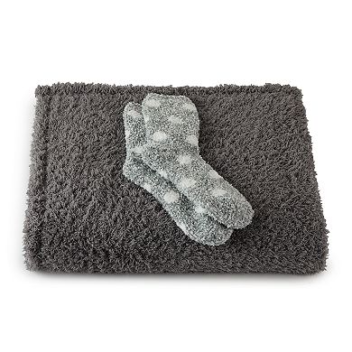 Cozy Sock & Throw Blanket Gift Set