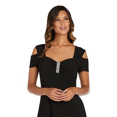 Juniors' R&M Richards Cold Shoulder Jersey Dress