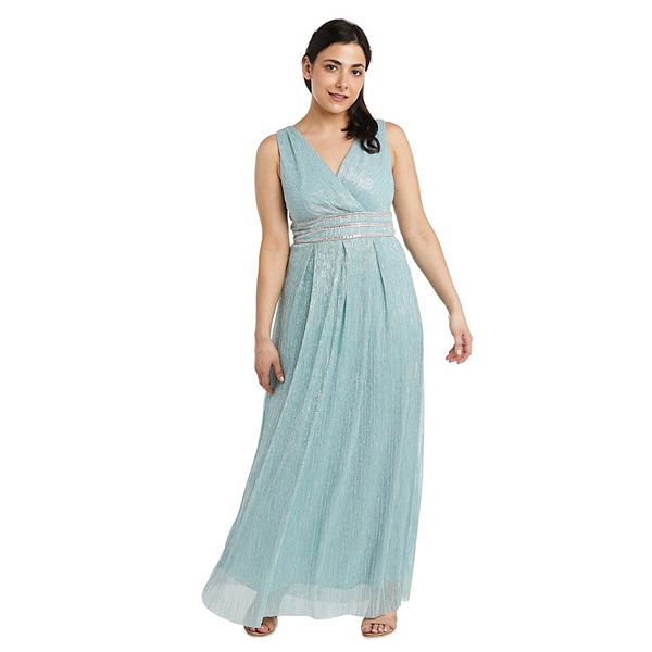 R&M Richards R&M RICHARDS Womens Turquoise Asymmetrical Overlay Sleeveless  Formal Dress 6