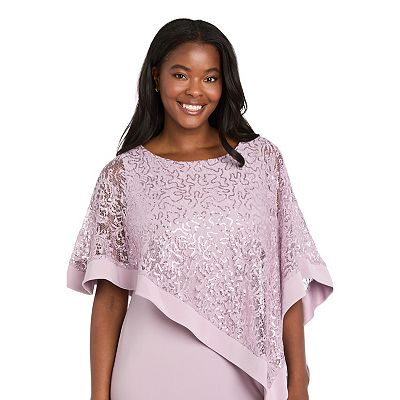 sachin and babi light blue dress R & M Richards Sequined Lace Cape Gown