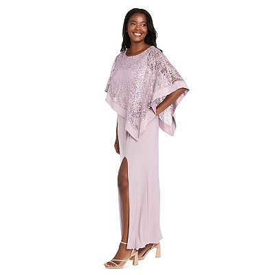 rm richards dresses R & M Richards Cold-Shoulder Lace Gown - Peacock