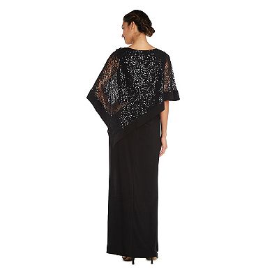 Women's R&M Richards Lace Poncho Evening Gown