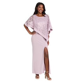 Women's R&M Richards Lace Poncho Evening Gown