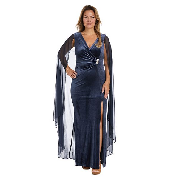 Women's R&M Richards Chiffon Duster Cape Evening Gown