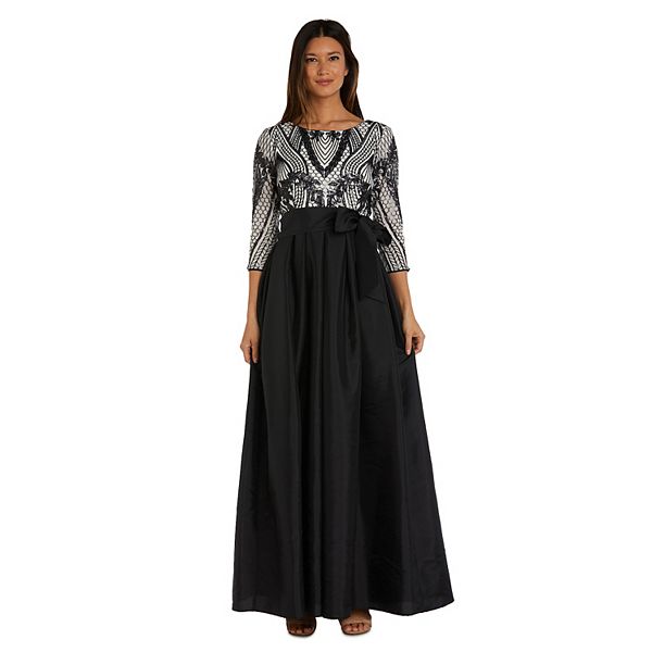 Women s R M Richards Sequin Bodice Taffeta Skirt Gown