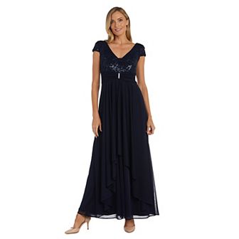 Women's R&M Richards Embroidered Sequin Gown