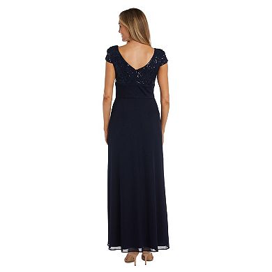 Women's R&M Richards Embroidered Sequin Gown