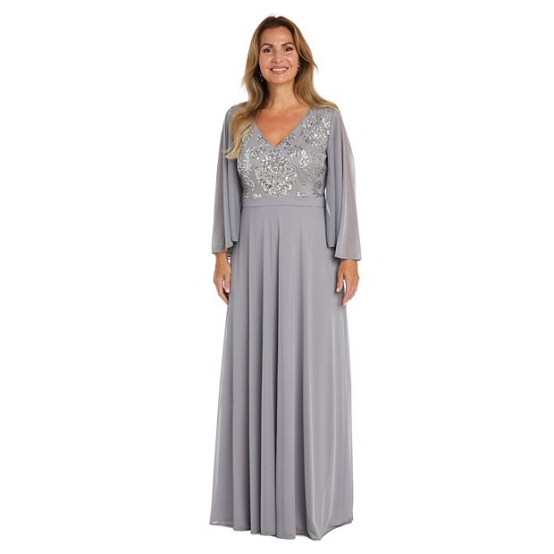 R&M Richards Women's Cape Sheath Evening Gown- Mother of The Bride Gown