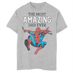 Boy's Marvel Spider-Man Swinging 5th Birthday Graphic Tee Royal Blue Small