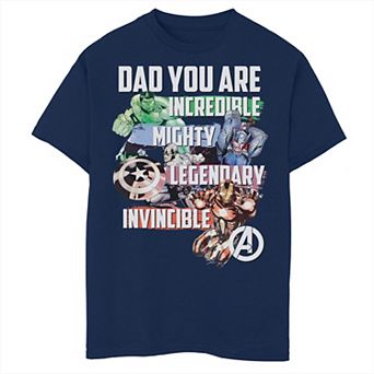 Boys 8-20 Marvel Avengers Dad You Are Incredible Graphic Tee
