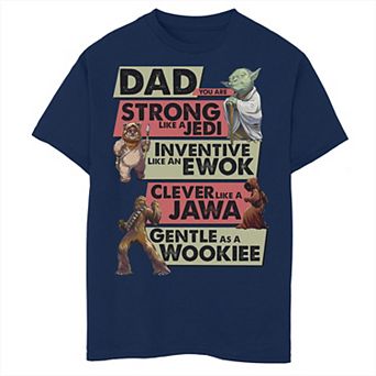 Boys 6-20 Star Wars Dad You Are Strong Like A Jedi Graphic Tee