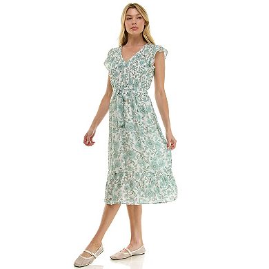 Women's Luxology Smocked Bodice Fit & Flare Midi Dress