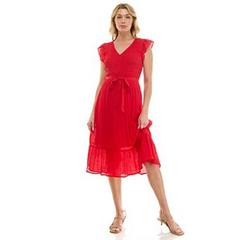 Women's Luxology Smocked Bodice Fit & Flare Midi Dress