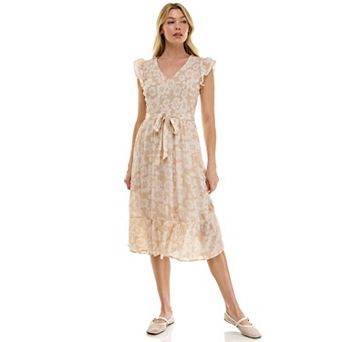Women's Luxology Smocked Bodice Fit & Flare Midi Dress