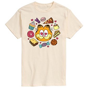 Men's Garfield Hearts Food Graphic Tee