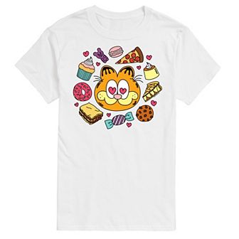 Men's Garfield Hearts Food Graphic Tee