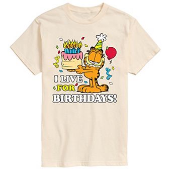 Men's Garfield Live For Birthdays Graphic Tee