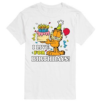 Men's Garfield Live For Birthdays Graphic Tee