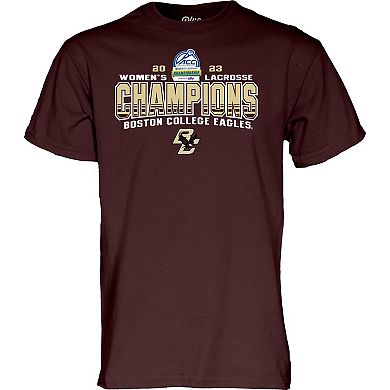 Blue 84  Maroon Boston College Eagles 2023 ACC Women's Lacrosse Tournament Champions T-Shirt