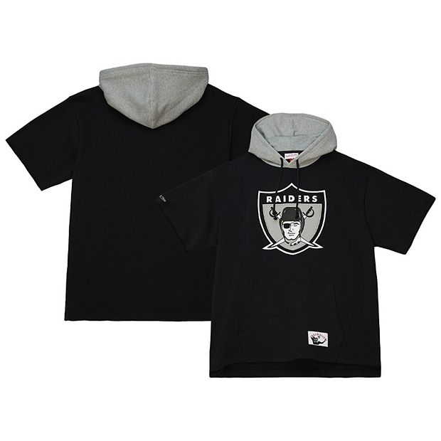 Las Vegas Raiders Mitchell & Ness Postgame Short Sleeve Hoodie - Black