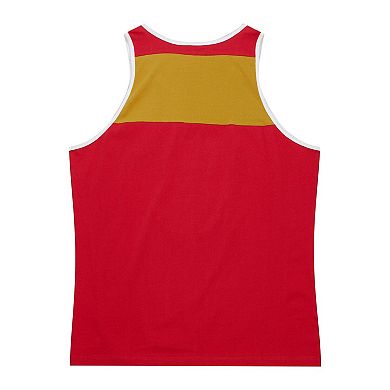 Men's Mitchell & Ness Scarlet/Gold San Francisco 49ers  Heritage Colorblock Tank Top