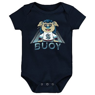 Newborn & Infant Deep Sea Blue Seattle Kraken Mascot Callout Bodysuit