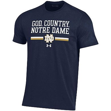 Men's Under Armour  Navy Notre Dame Fighting Irish God Country T-Shirt