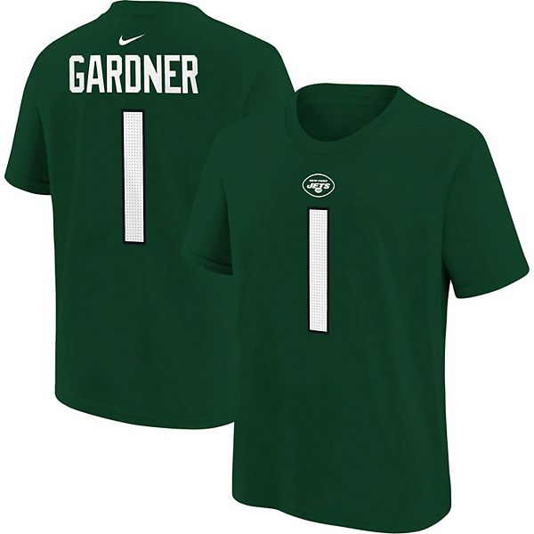 Youth Nike Sauce Gardner Green New York Jets Player Name & Number TShirt