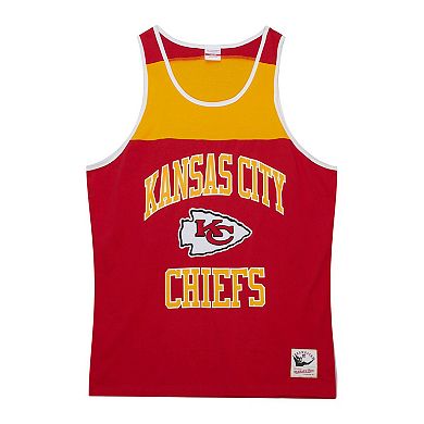 Men's Mitchell & Ness Red/Gold Kansas City Chiefs Heritage Colorblock Tank Top