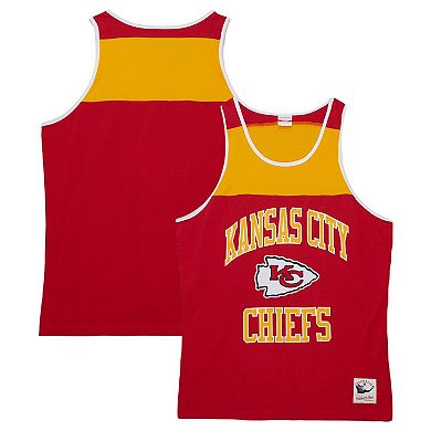 Men's Mitchell & Ness Red/Gold Kansas City Chiefs  Heritage Colorblock Tank Top