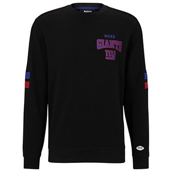 Men's BOSS X NFL Black/Royal New York Giants Drive Crew Neck Pullover Sweatshirt