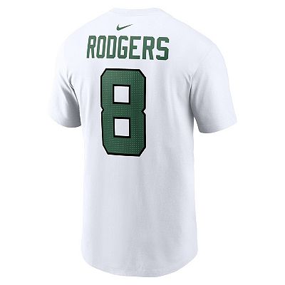 Men s Nike Aaron Rodgers White New York Jets Player Name Number T Shirt
