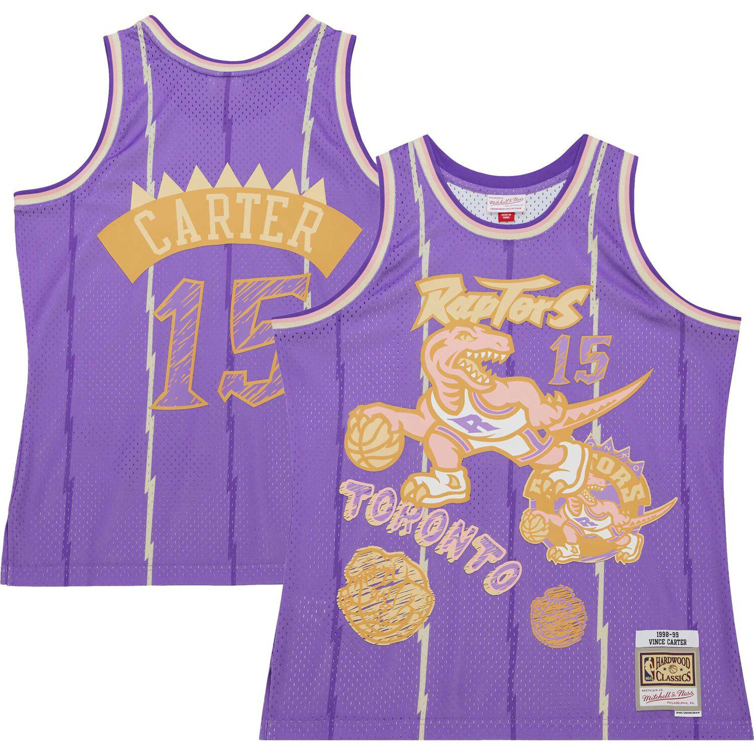 Men's Toronto Raptors Tracy McGrady Mitchell & Ness Purple 1998/99 Galaxy  Swingman Jersey