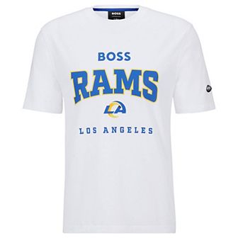 Men's BOSS X NFL White Los Angeles Rams Huddle T-Shirt