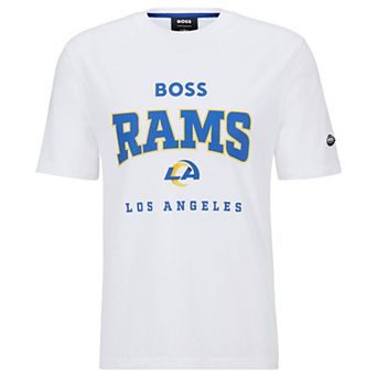 Men's BOSS X NFL White Los Angeles Rams Huddle T-Shirt