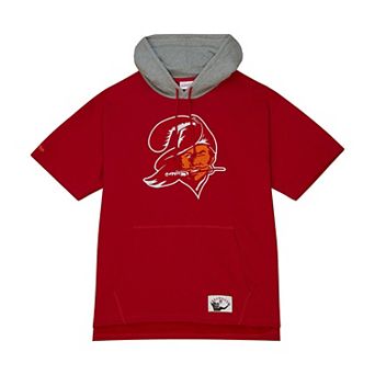 Men's Mitchell & Ness Red Tampa Bay Buccaneers Postgame Short Sleeve Hoodie