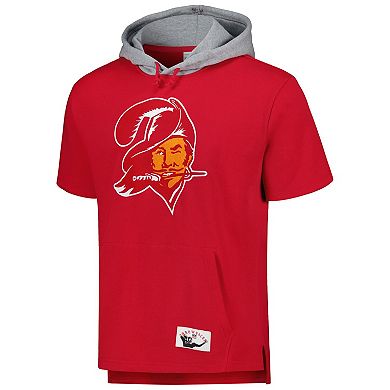 Men's Mitchell & Ness Red Tampa Bay Buccaneers Postgame Short Sleeve Hoodie