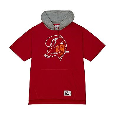 Men's Mitchell & Ness Red Tampa Bay Buccaneers Postgame Short Sleeve Hoodie