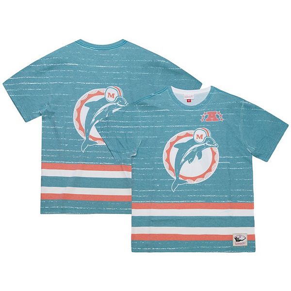 Men's Mitchell & Ness Aqua Miami Dolphins Jumbotron 3.0 T-Shirt