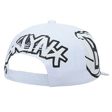 Men's Mitchell & Ness White Brooklyn Nets Hardwood Classics In Your Face Deadstock Snapback Hat