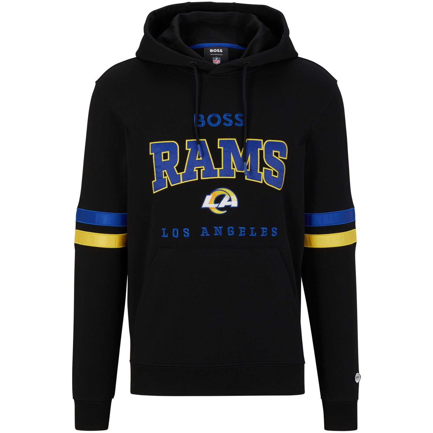 Men's JH Design Matthew Stafford Black Los Angeles Rams Super Bowl LVI  Champions Player Name & Number Pullover Hoodie